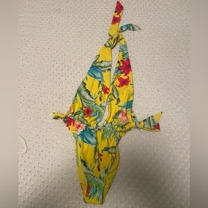 NWT women’s 80’s cut floral one piece